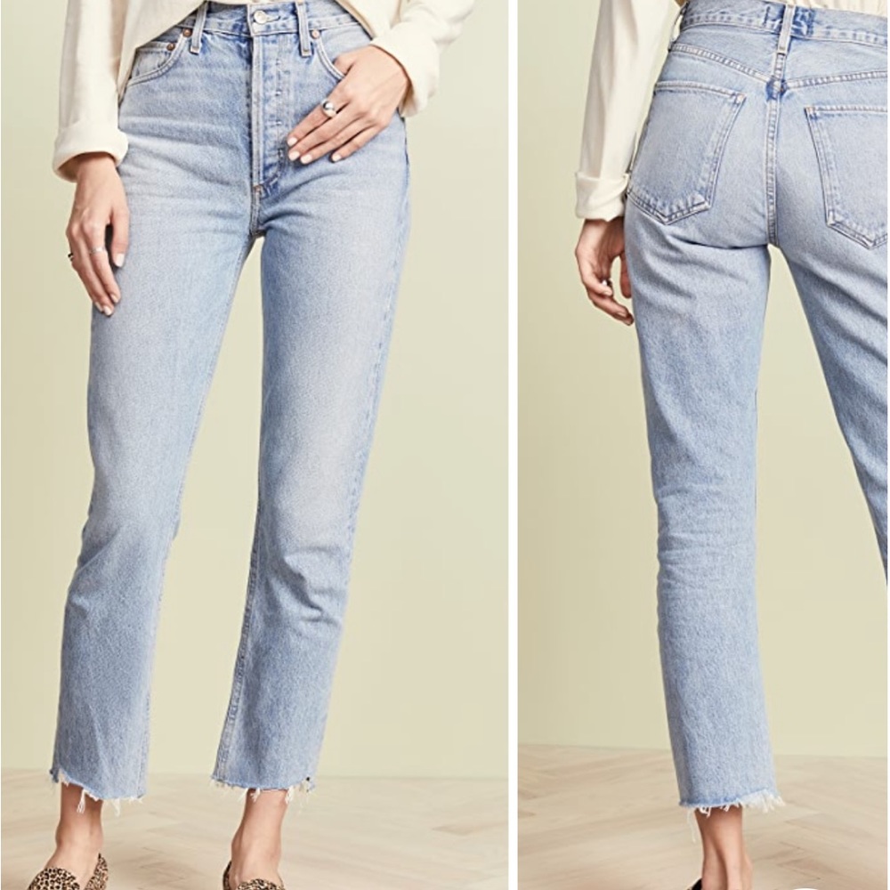 Agolde Riley straight raw hem 27